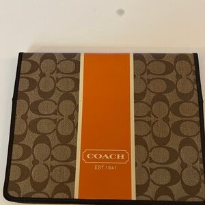 Coach Signature Brown and Orange Card Holder